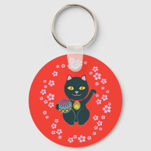 Lucky Japanese Beckoning Cat Key Chain