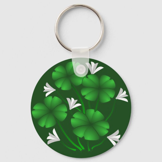 Lucky Keychain 4 Leaf Clover Key Chain Lucky Gifts (Front)