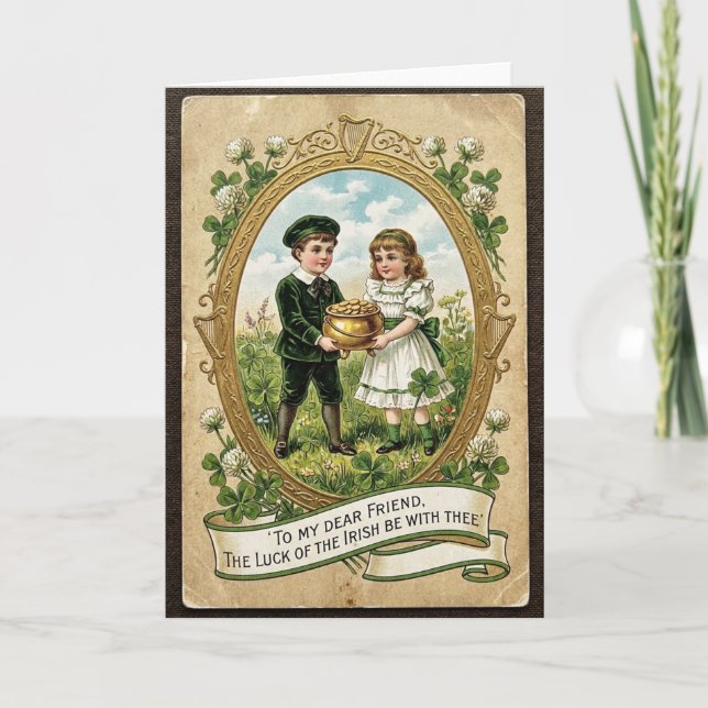 Lucky Kids Vintage Style Card (Front)