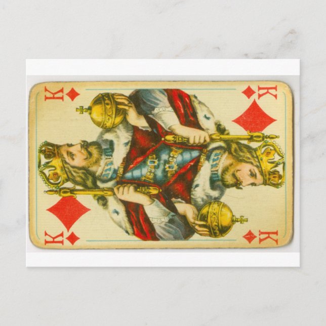 Lucky King of Diamonds Postcard (Front)