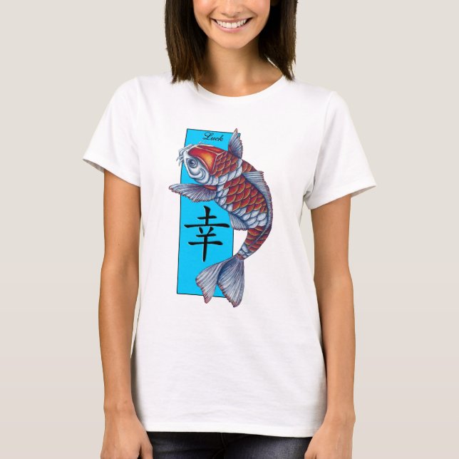 Lucky Kohaku Koi Fish T-Shirt (Front)