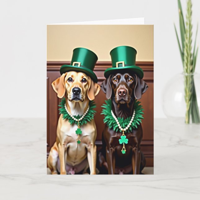 Lucky Labs St Patricks Day Card (Front)