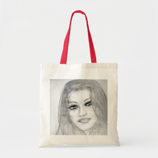 Lucky Lady with Red Border Tote Bag (Front)