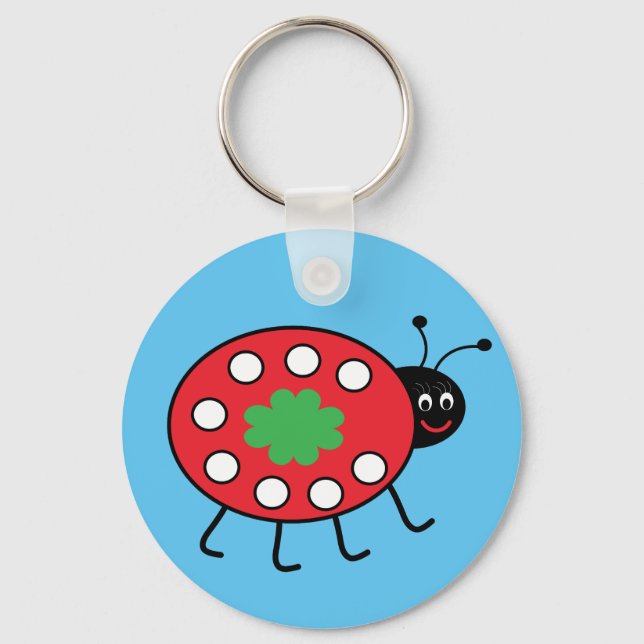 Lucky Ladybird  Button Key Ring (Front)