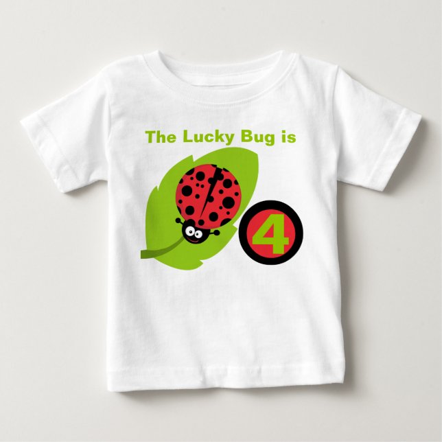 Lucky Ladybug Customisable Birthday T-shirt (Front)