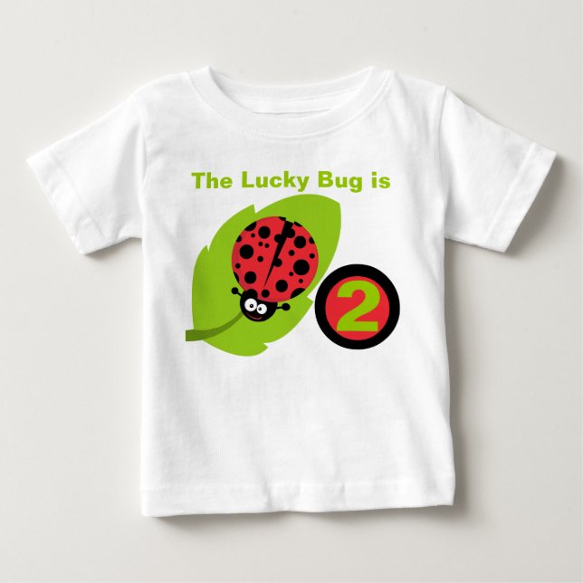 Lucky Ladybug Customisable Birthday T-shirt (Front)