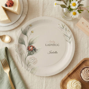 Lucky Ladybug First Birthday Personalised Paper Plate