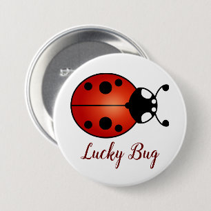 Lucky Ladybug Red Orange Black Ladybird Lucky Bug 7.5 Cm Round Badge