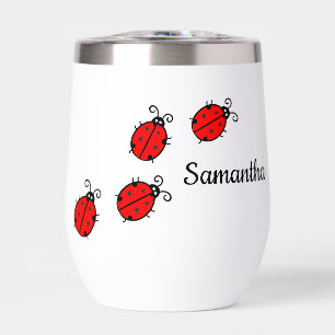 Lucky Ladybugs Design Thermal Wine Tumbler