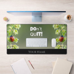 Lucky ladybugs motivational quote positive mindset desk mat