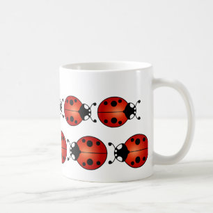 Lucky Ladybugs Ten Ladybirds Red Orange Black Coffee Mug