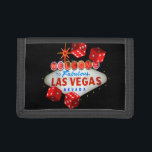 Lucky Las Vegas Wallet<br><div class="desc">Don't go home with an empty wallet after you visit Las Vegas! This lucky wallet featuring a photo of the famous Welcome to Las Vegas sign and red dice is designed specifically to attract $100,  $50 and $20 bills to it. An original design by urbanphotos.net</div>