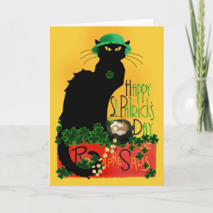 Lucky Le Chat Noir St. Patrick's Day Card