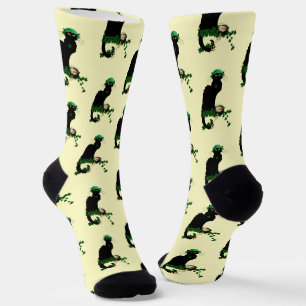 Lucky Le Chat Noir St. Patrick's Day Socks