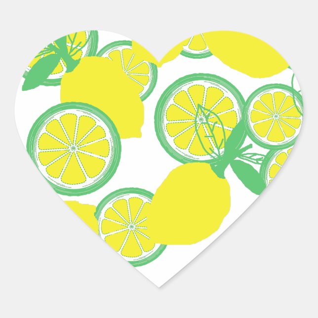 Lucky Lemons Organic Funky Heart Sticker (Front)