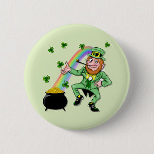 Lucky Leprechaun 6 Cm Round Badge