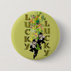 Lucky Leprechaun 6 Cm Round Badge