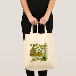 Lucky Leprechaun and His Irish Castle Tote Bag