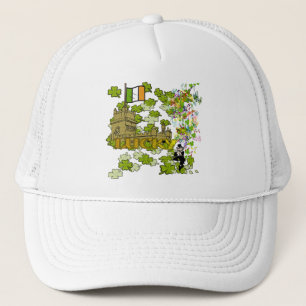 Lucky Leprechaun and His Irish Castle Trucker Hat
