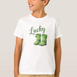 Lucky Leprechaun Boots Kawaii Watercolor St. Patri T-Shirt
