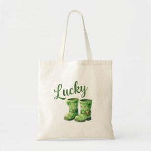 Lucky Leprechaun Boots Watercolor Patrick's Day Tote Bag