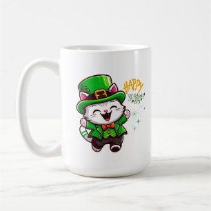 Lucky Leprechaun Cat Coffee Mug