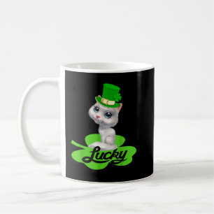 Lucky Leprechaun Cat St Patricks Day shamrock For  Coffee Mug