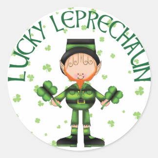 Lucky Leprechaun Classic Round Sticker