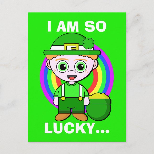 Lucky Leprechaun Custom Saint Patrick's Day Postcard (Front)