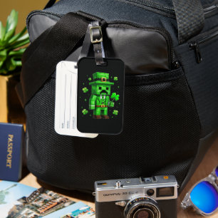 Lucky Leprechaun Funny St Patrick's Day Video Game Luggage Tag