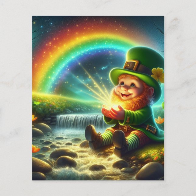 Lucky Leprechaun Gold Rainbow St Patrick's Day Flyer (Front)