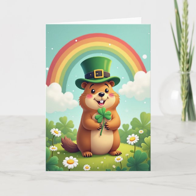 Lucky Leprechaun Groundhog Card (Front)