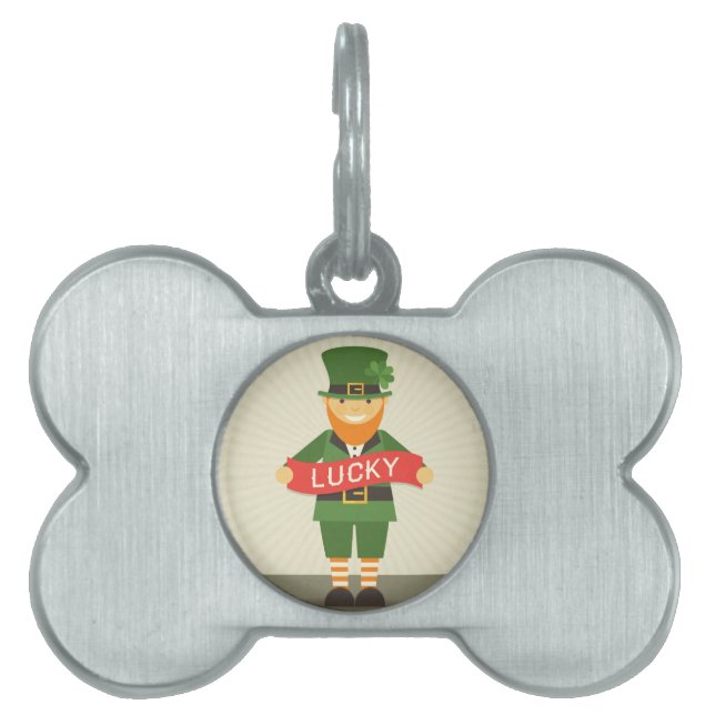 lucky leprechaun pet ID tag (Front)