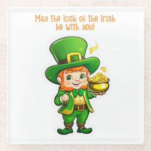 Lucky Leprechaun’s Treasure Glass Coaster