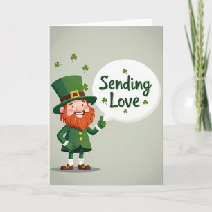 Lucky Leprechaun Sending Love Card