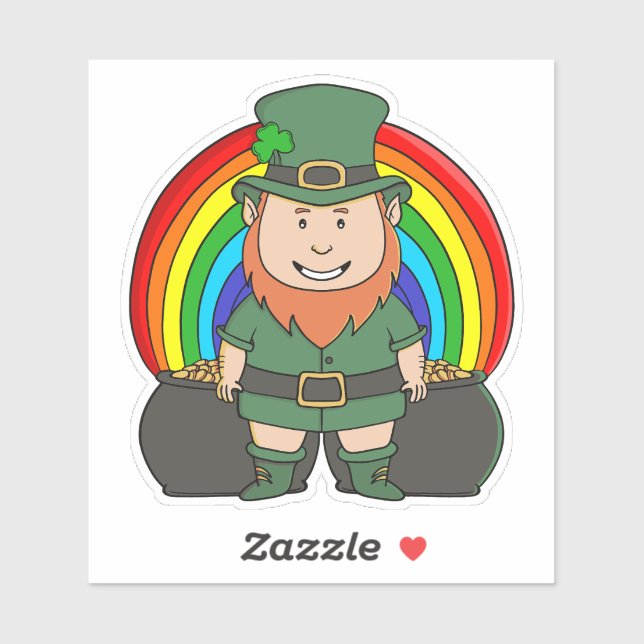 Lucky Leprechaun with Rainbow Pot of Gold (Sheet)