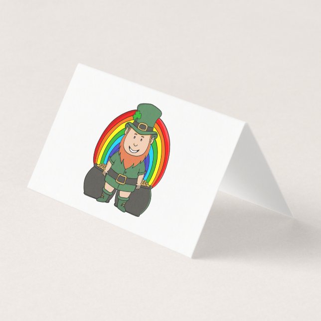 Lucky Leprechaun with Rainbow Pot of Gold (Front)