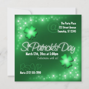 Lucky Lights - Green St Patrick's Day Invitations