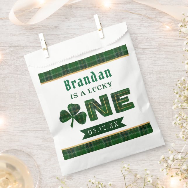 Lucky Little Shamrock 1st Birthday Favour Bags (Clipped)