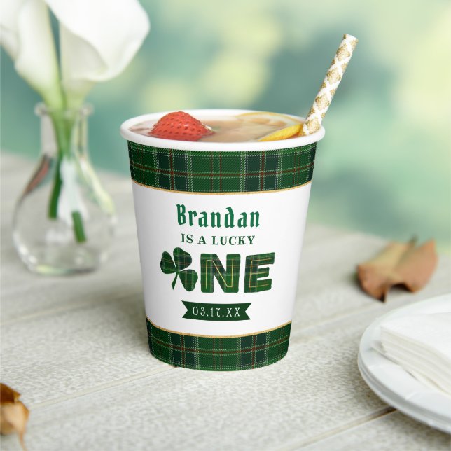 Lucky Little Shamrock 1st Birthday Party Paper Cups (Insitu)