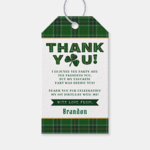 Lucky Little Shamrock 1st Birthday Thank You Gift Tags
