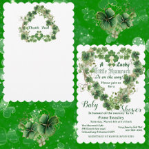 Lucky Little Shamrock 4 Leaf Clover Baby Shower 