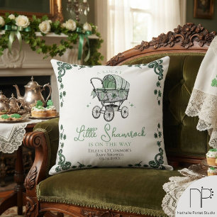 Lucky Little Shamrock Baby Shower Cushion