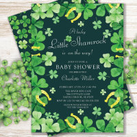 Lucky Little Shamrock Baby Shower Invitation