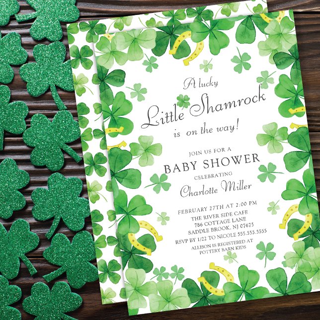 Lucky Little Shamrock Baby Shower Invitation (Creator Uploaded)