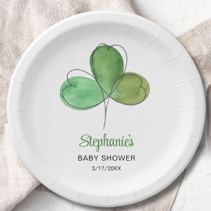 Lucky Little Shamrock Baby Shower Paper Plate