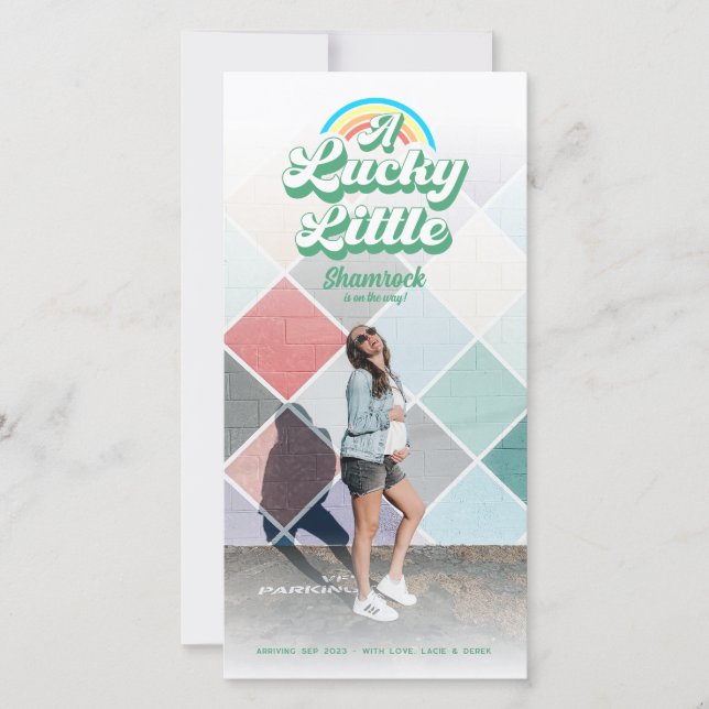 Lucky Little Shamrock Pregnancy Announcement (Front)