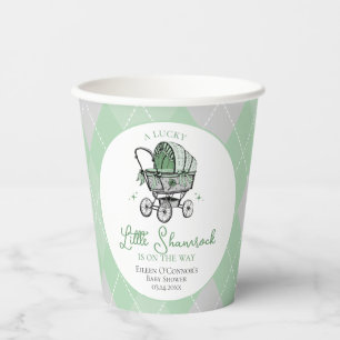 Lucky Little Shamrock St Patricks Baby Shower Paper Cups