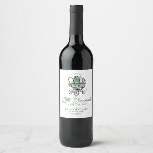 Lucky Little Shamrock St Patricks Baby Shower Wine Label