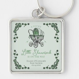 Lucky Little Shamrock St Patricks Day Baby Shower Key Ring